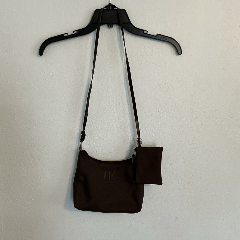 Perry Ellis Portfolio Brown Crossbody Bag with Pouch.